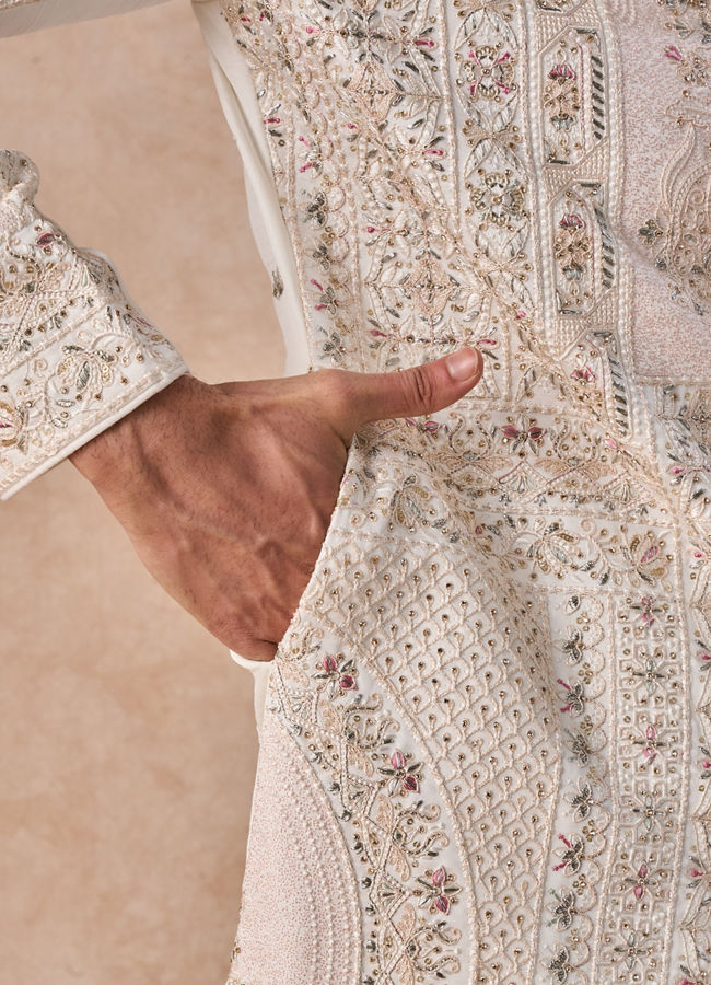 Manyavar Men Imperial White Elegance Sherwani