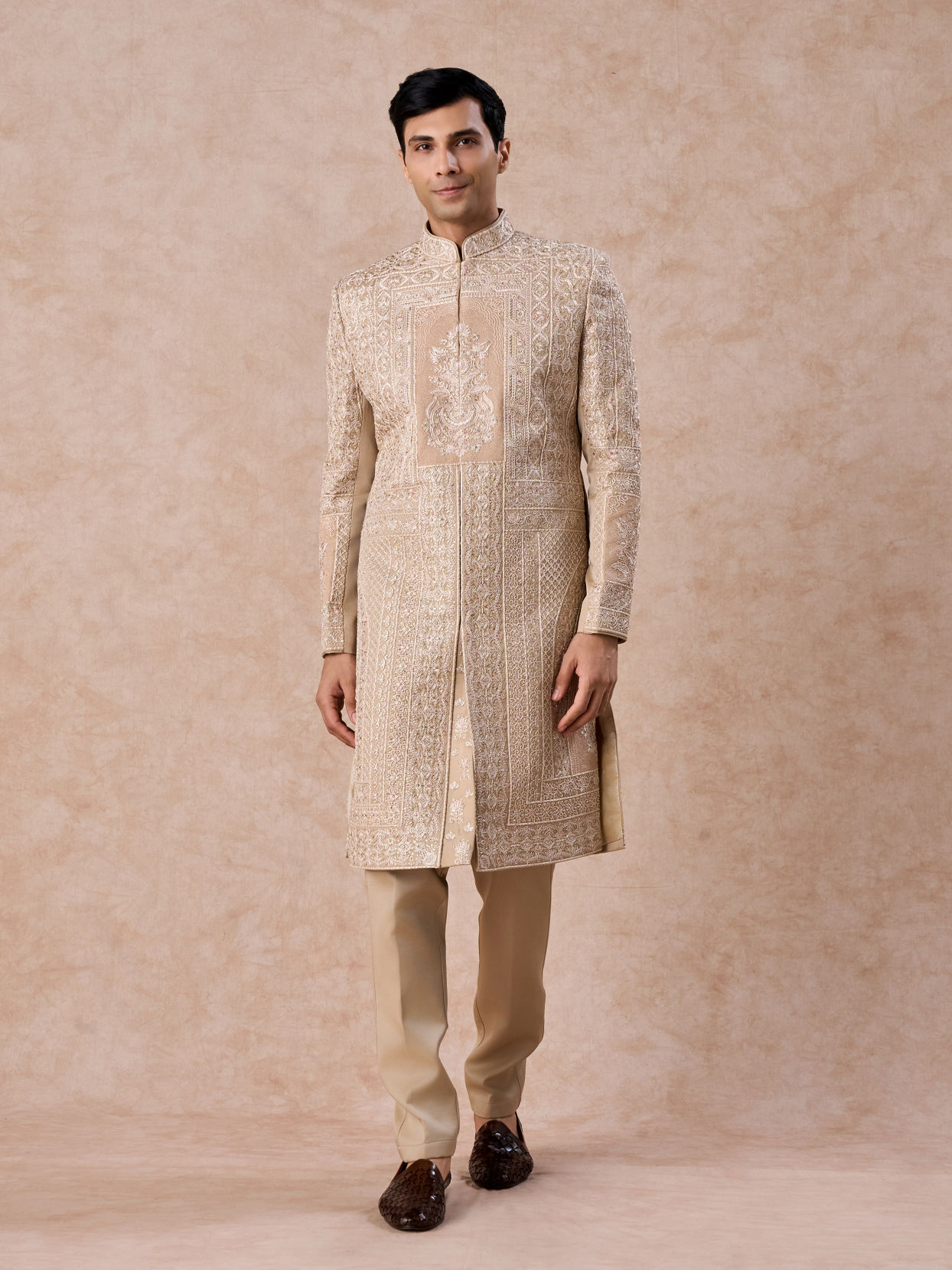 Manyavar Men Beige Opulence Sherwani