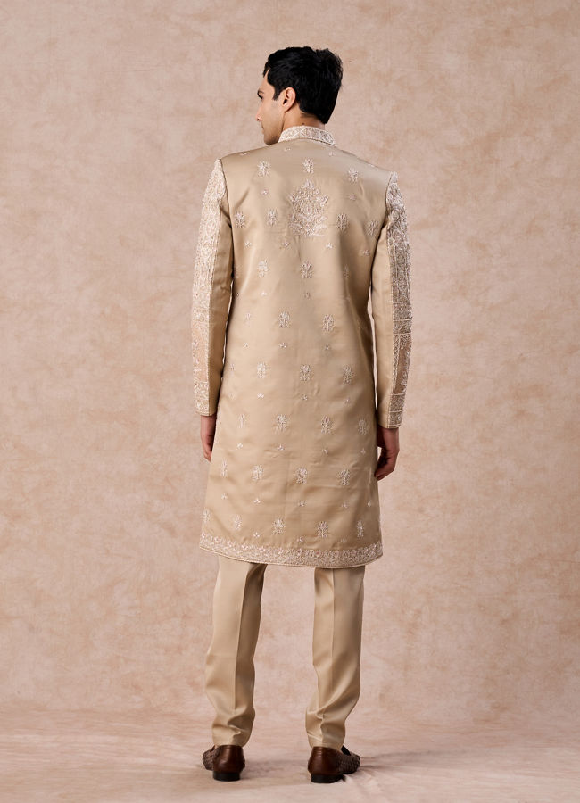 Manyavar Men Beige Opulence Sherwani