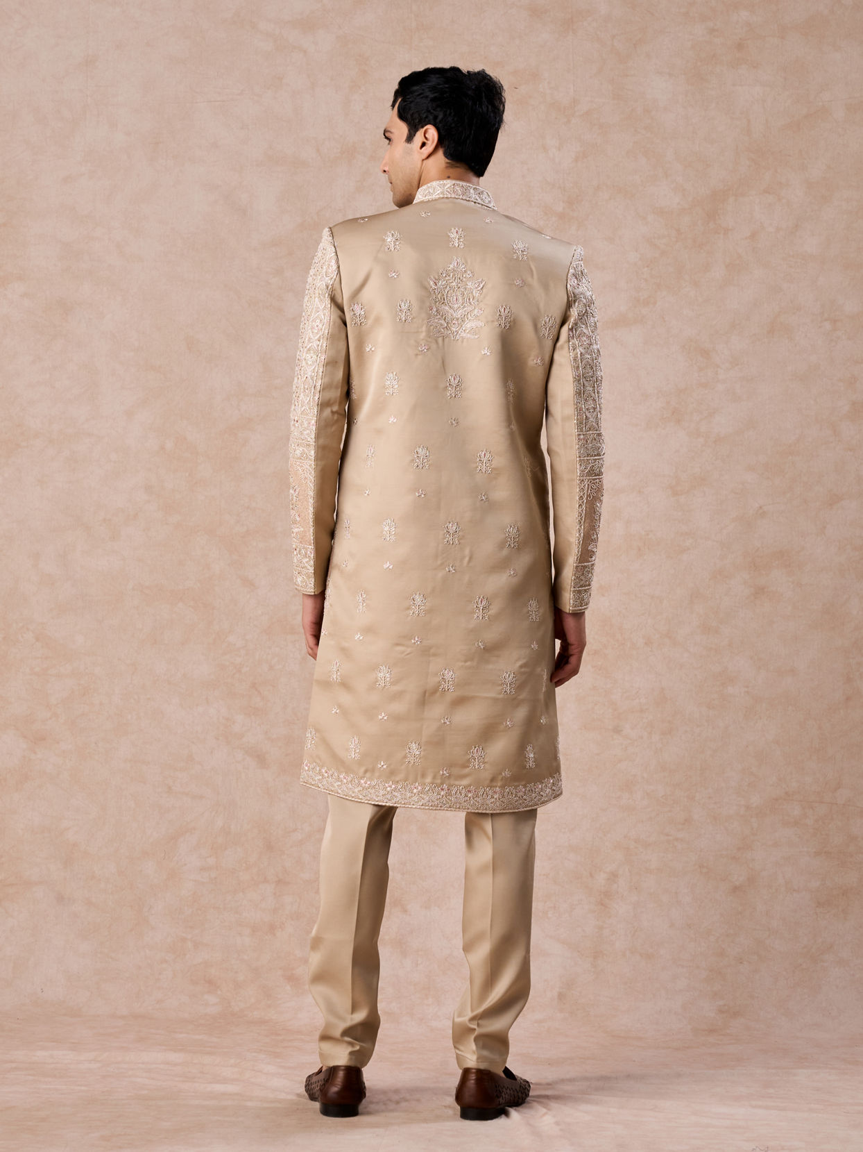 Manyavar Men Beige Opulence Sherwani