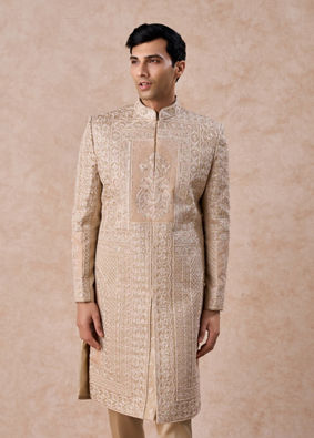Manyavar Men Beige Opulence Sherwani