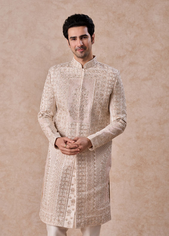 Manyavar Men Champagne Splendor Sherwani