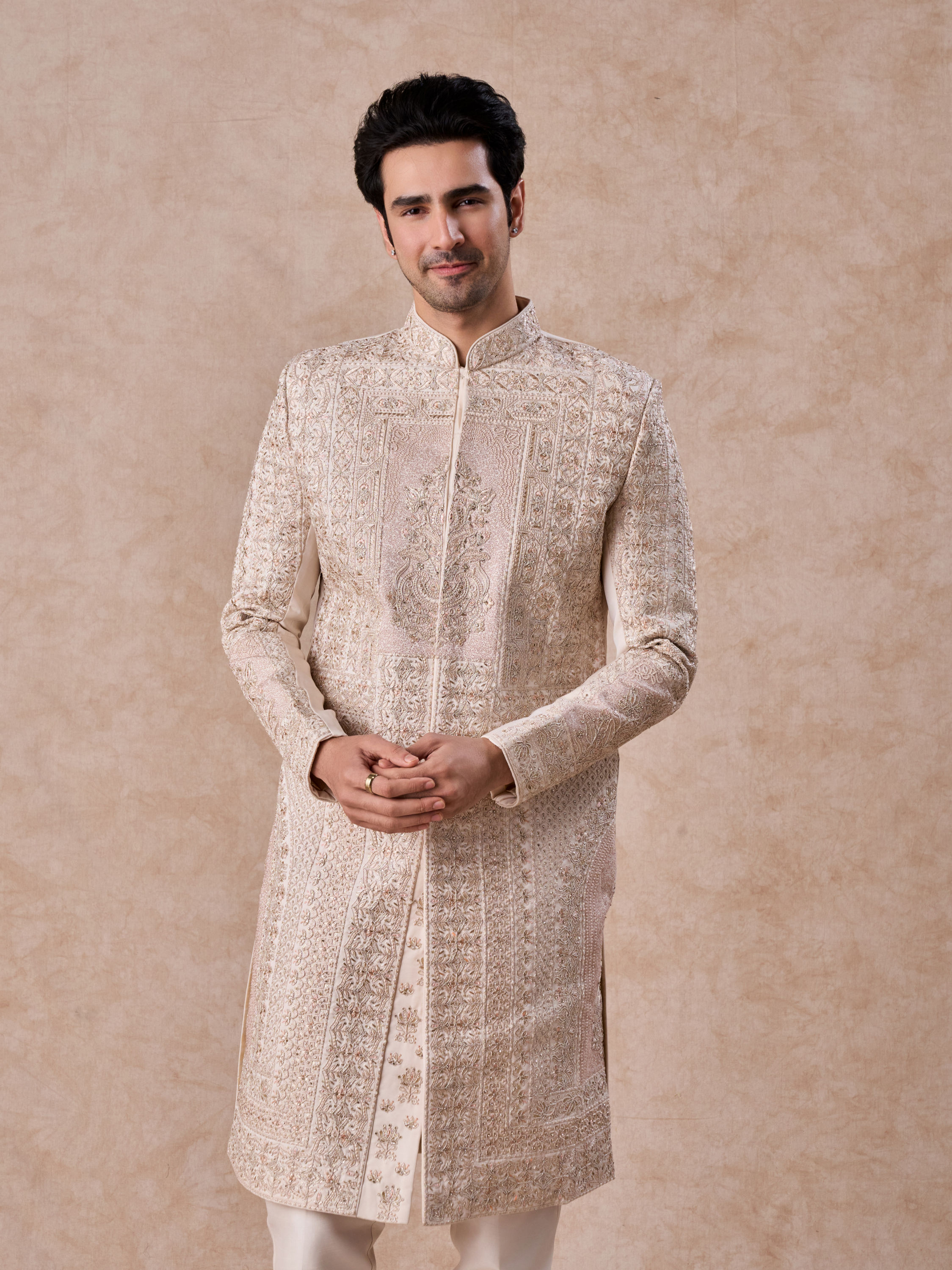 Manyavar Men Champagne Splendor Sherwani