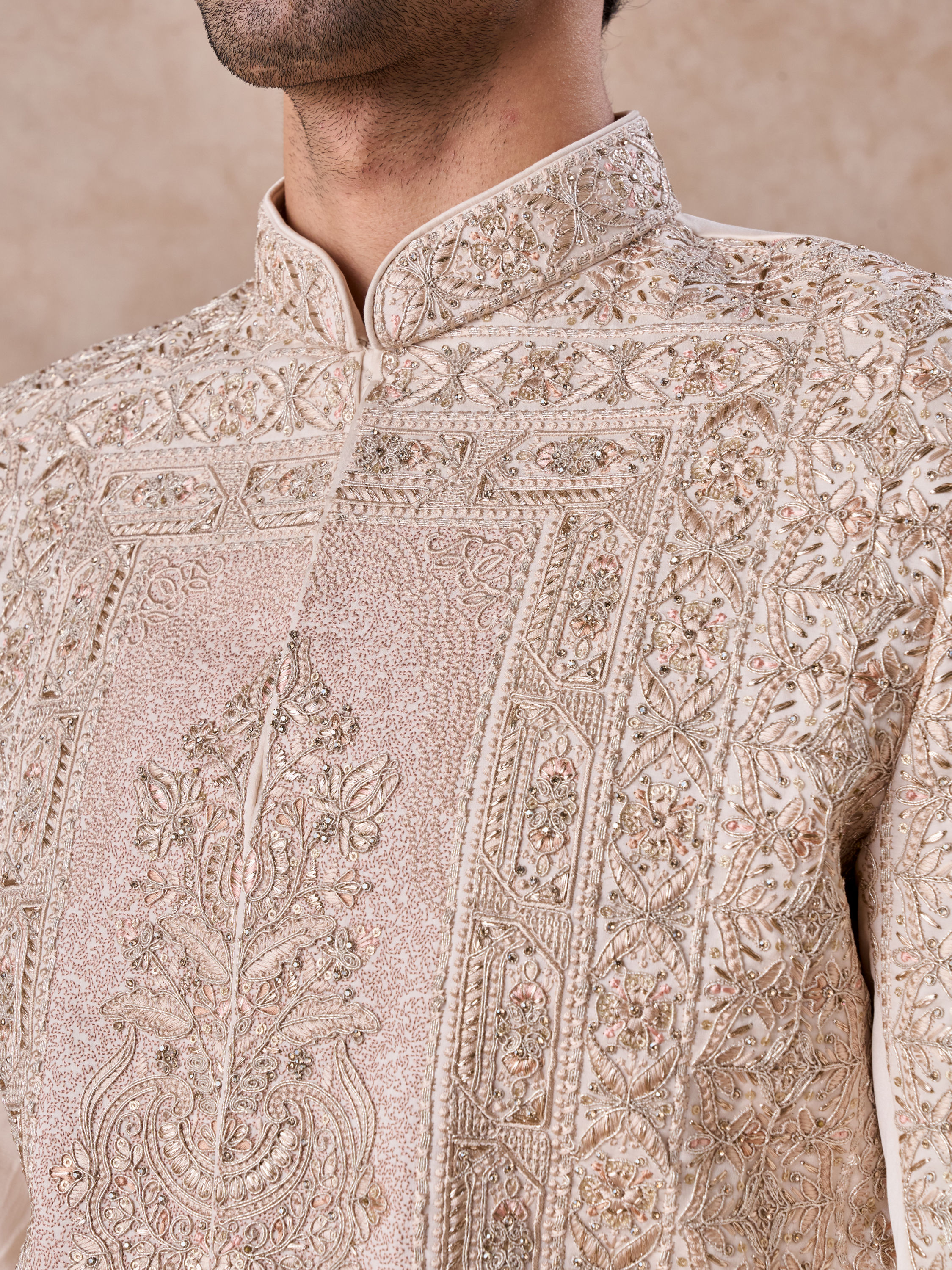 Manyavar Men Champagne Splendor Sherwani