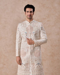 Manyavar Men Regal White Sherwani Ensemble
