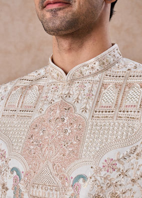 Manyavar Men Regal White Sherwani Ensemble