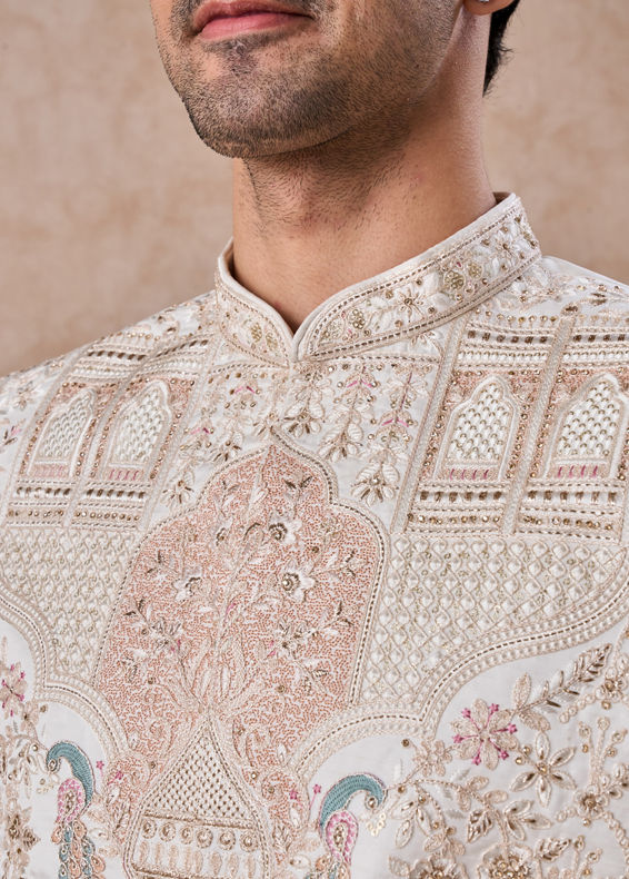 Manyavar Men Regal White Sherwani Ensemble