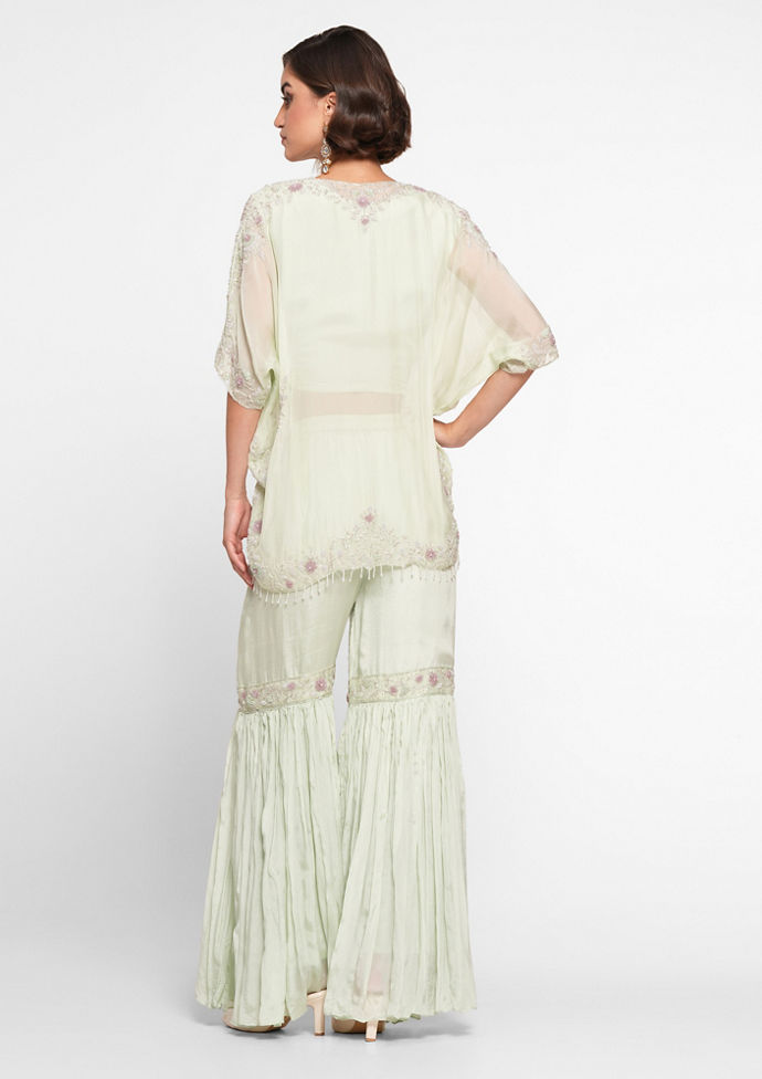 Twamev Women Pista Green Radiance Stitched Suit