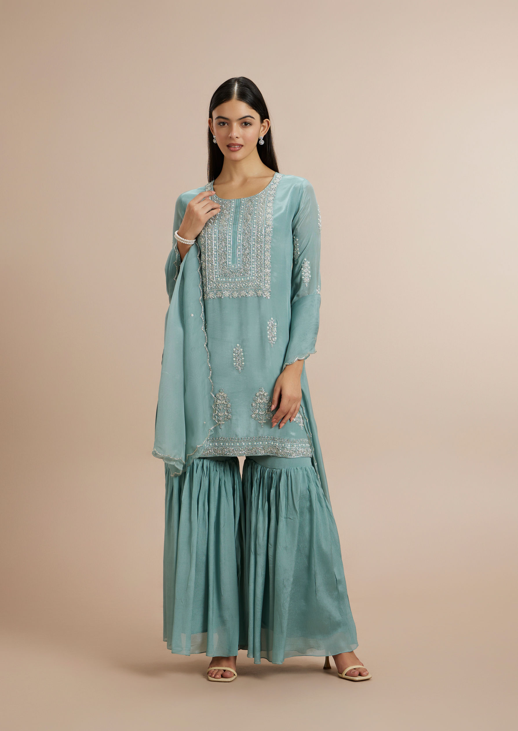 Twamev Women Aqua Essence Stitched Suit