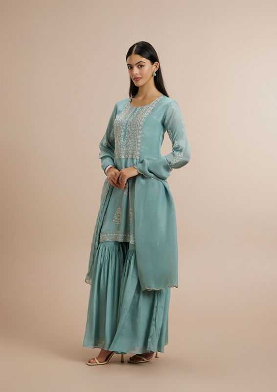 Twamev Women Aqua Essence Stitched Suit