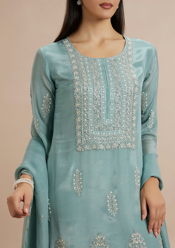 Twamev Women Aqua Essence Stitched Suit