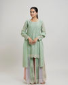 Mint Green Georgette Hand Embroidered Palazzo Suit