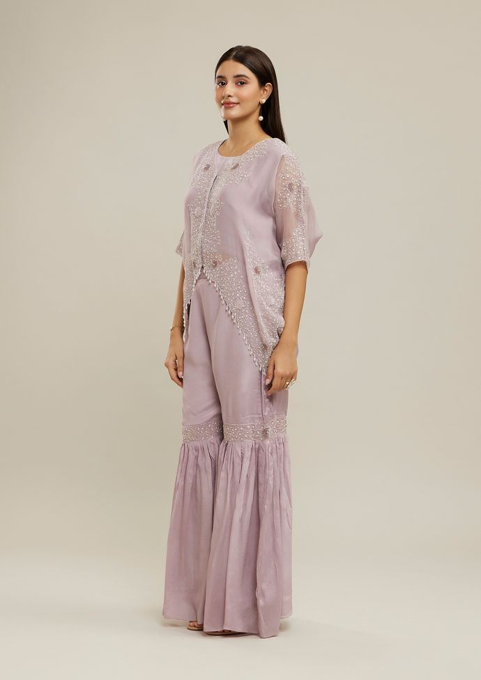 Twamev Women Royal Purple Rhapsody Stitched Suit