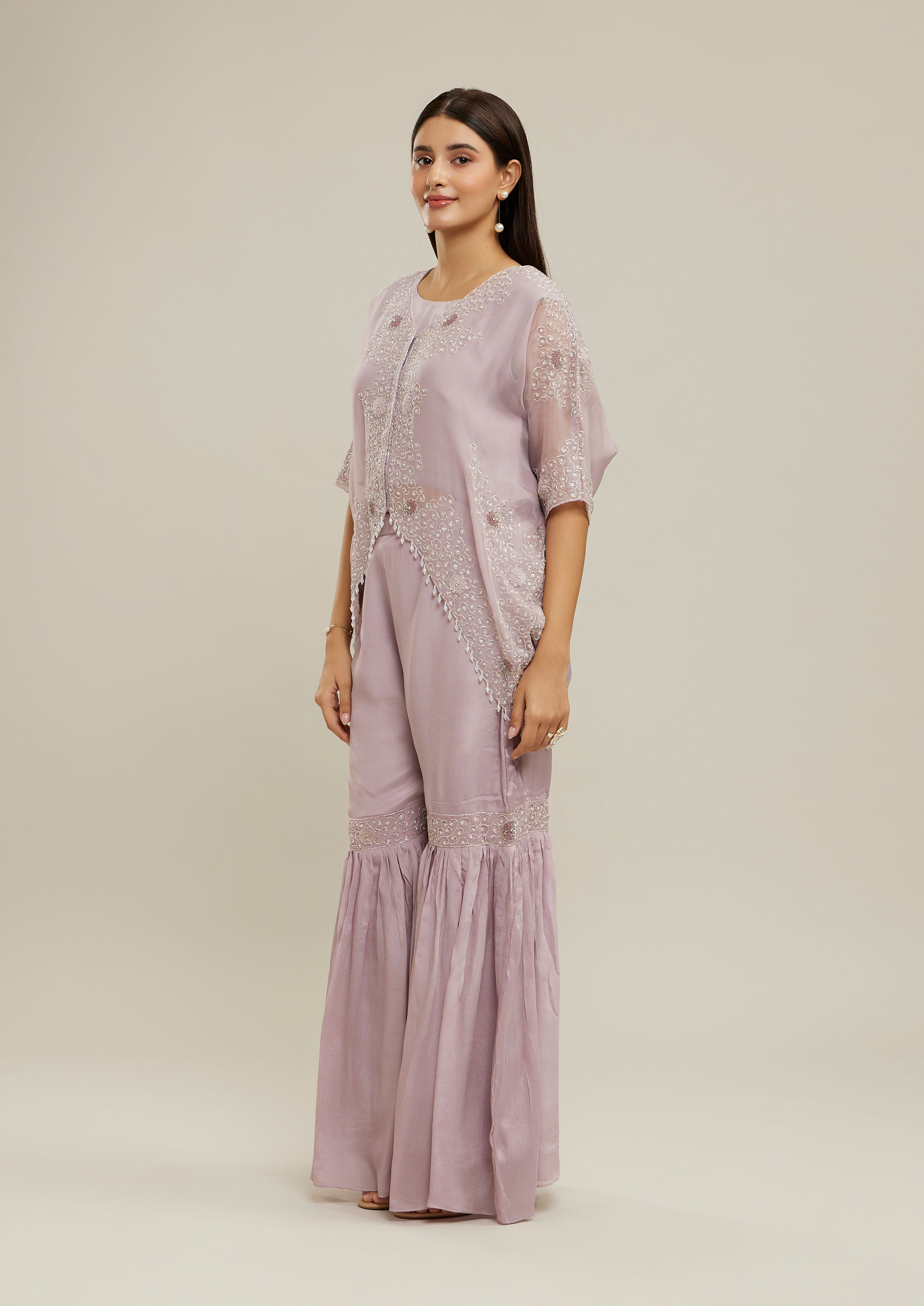 Twamev Women Royal Purple Rhapsody Stitched Suit