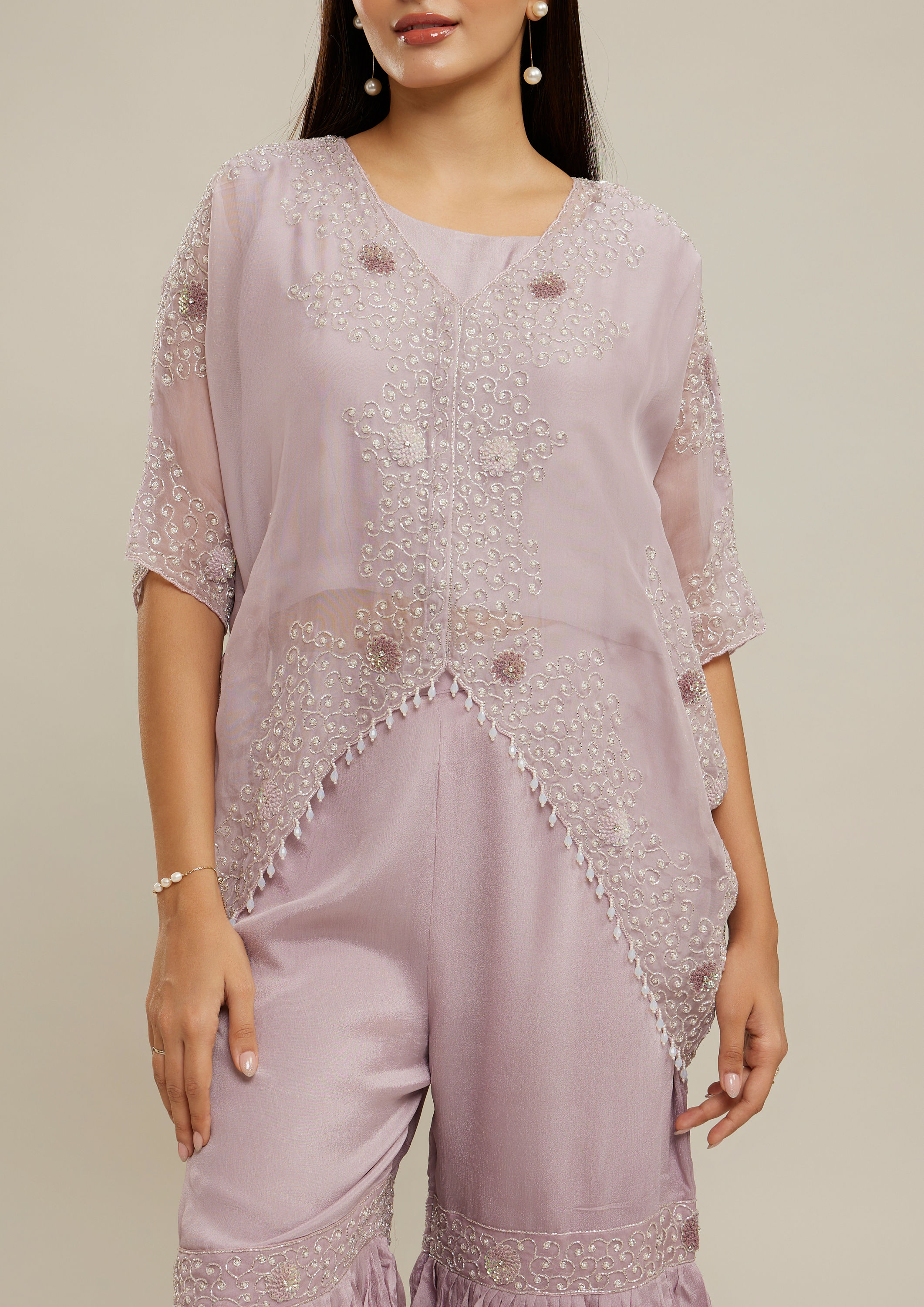 Twamev Women Royal Purple Rhapsody Stitched Suit