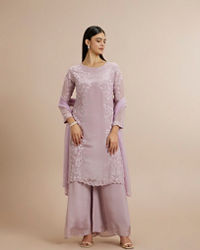 Twamev Women Elegant Purple Celebration Stitched Suit