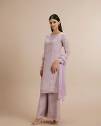Twamev Women Elegant Purple Celebration Stitched Suit