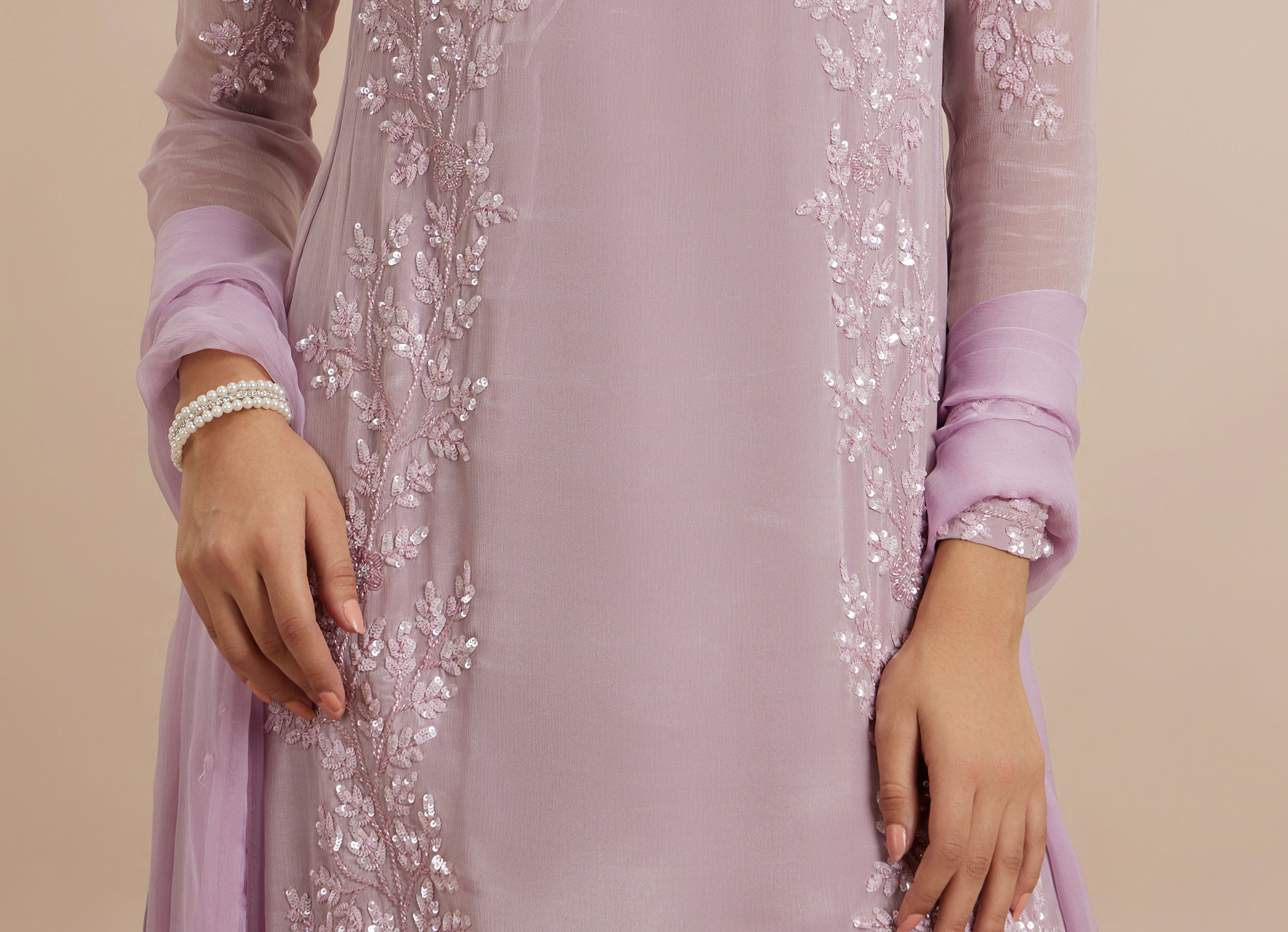 Twamev Women Elegant Purple Celebration Stitched Suit