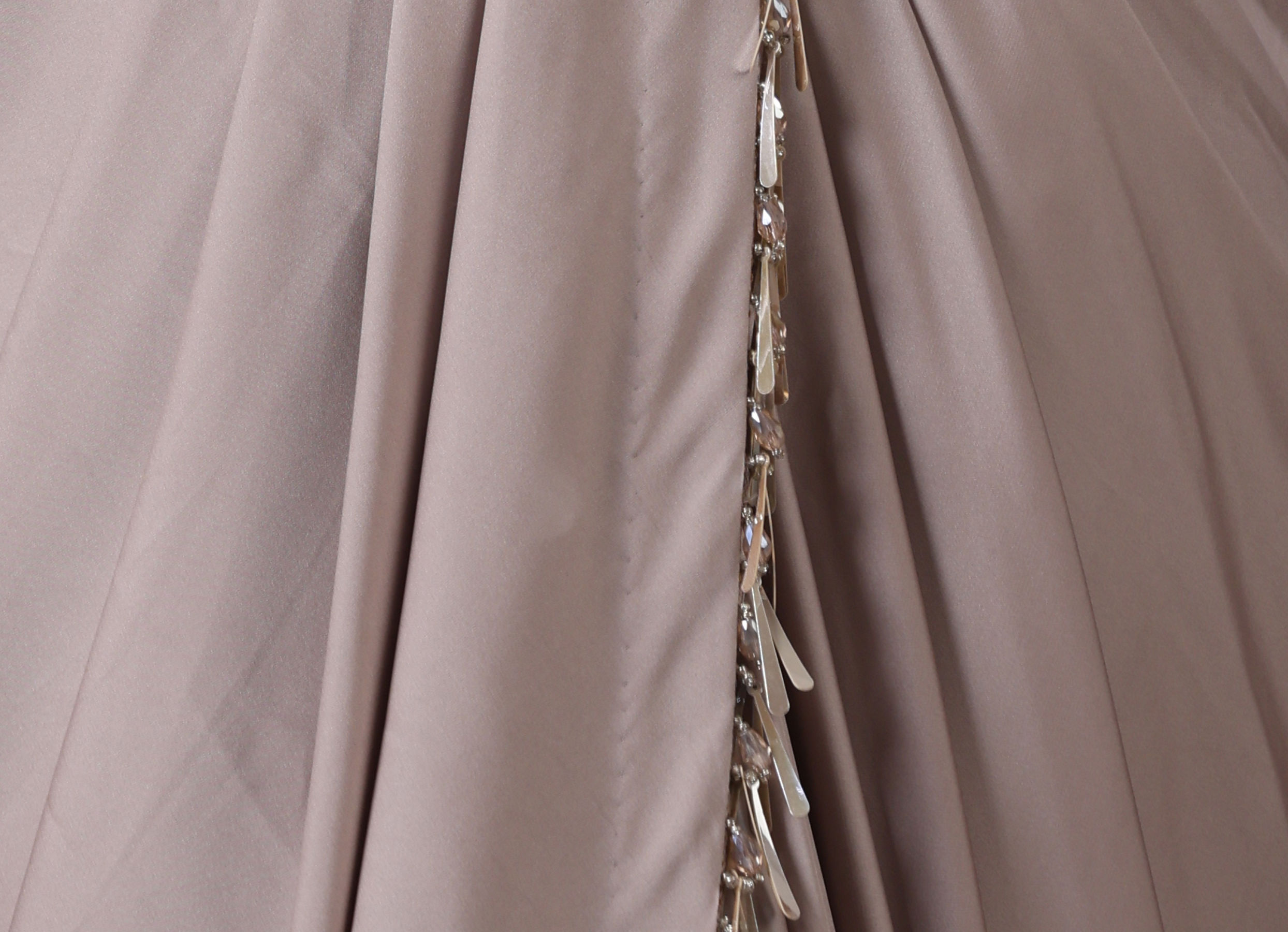 Twamev Women Fawn Satin Saree Elegance