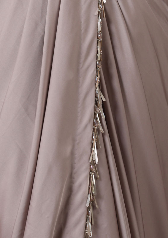 Twamev Women Fawn Satin Saree Elegance