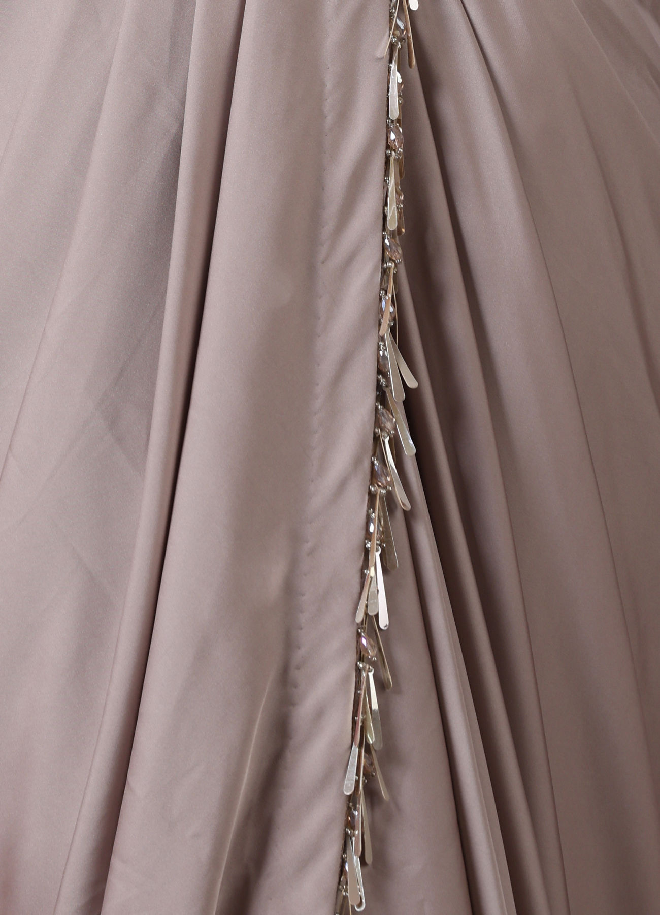 Twamev Women Fawn Satin Saree Elegance