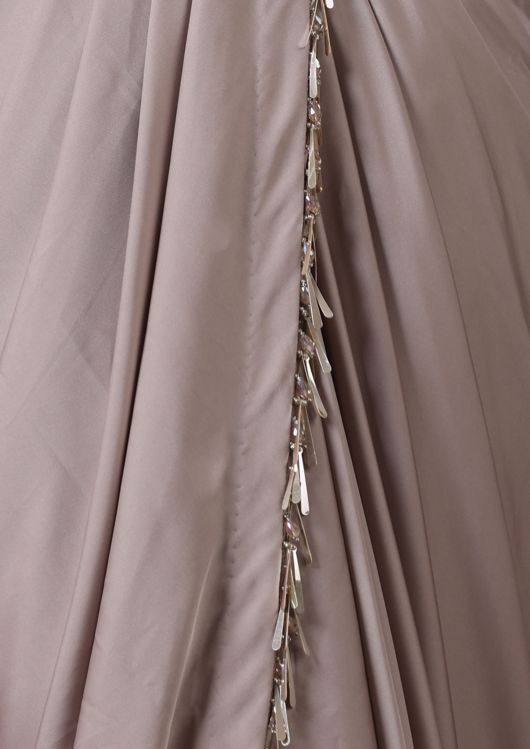 Twamev Women Fawn Satin Saree Elegance