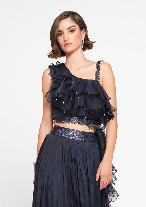 Twamev Women Ethnic Blue Elegance Indo Western