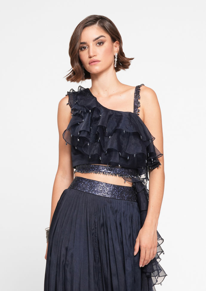 Twamev Women Ethnic Blue Elegance Indo Western