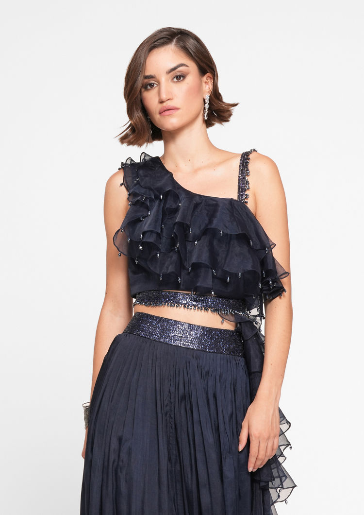 Twamev Women Ethnic Blue Elegance Indo Western