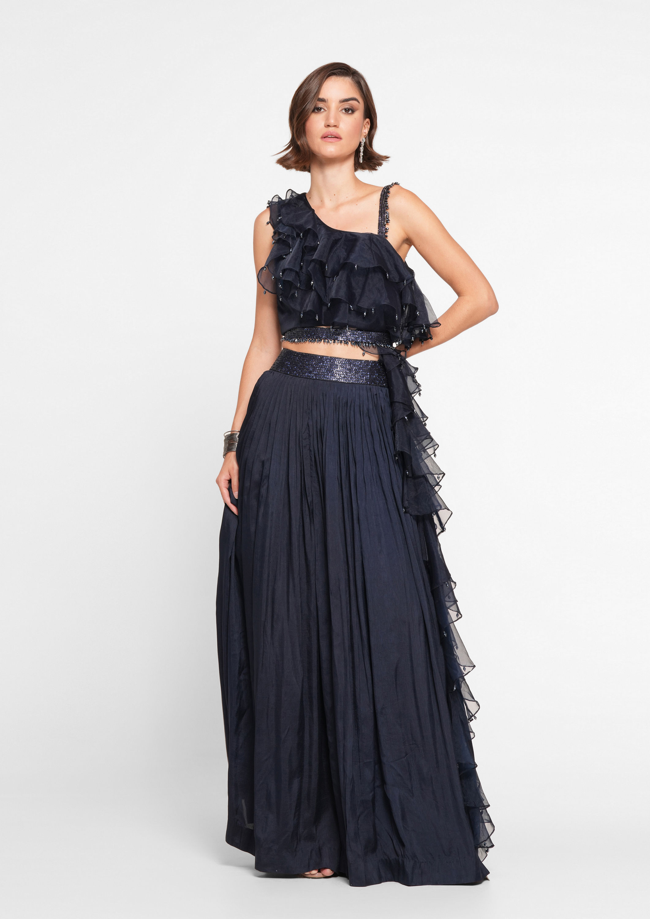 Twamev Women Ethnic Blue Elegance Indo Western