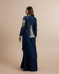 Twamev Women Indigo Blue Elegance Indo Western