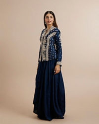 Twamev Women Indigo Blue Elegance Indo Western