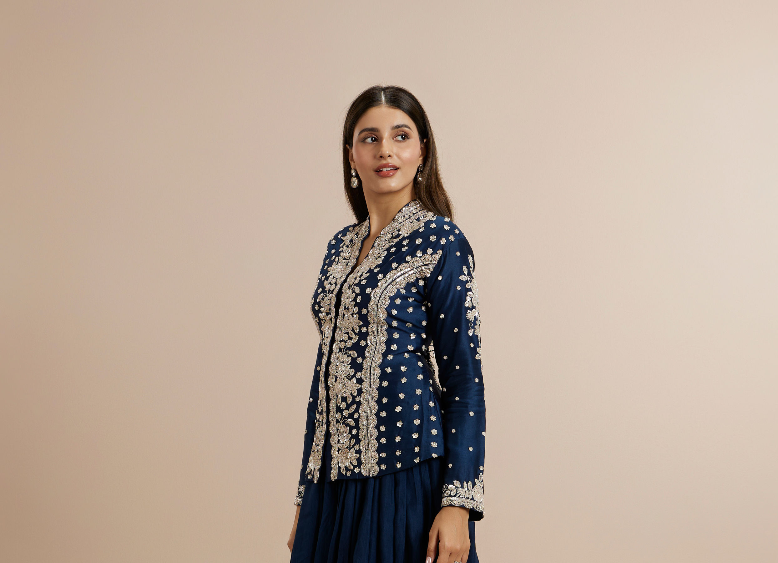 Twamev Women Indigo Blue Elegance Indo Western