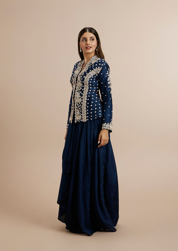 Twamev Women Indigo Blue Elegance Indo Western