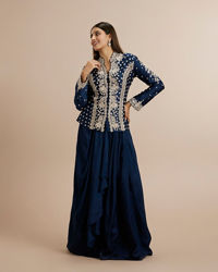 Twamev Women Indigo Blue Elegance Indo Western
