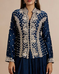Twamev Women Indigo Blue Elegance Indo Western