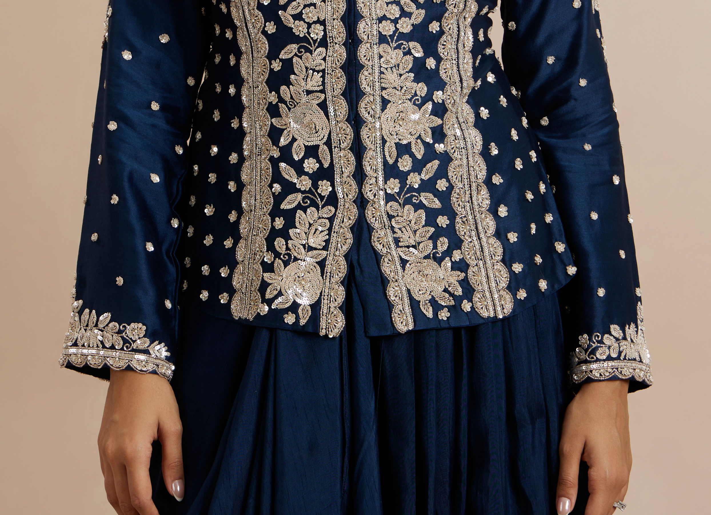 Twamev Women Indigo Blue Elegance Indo Western