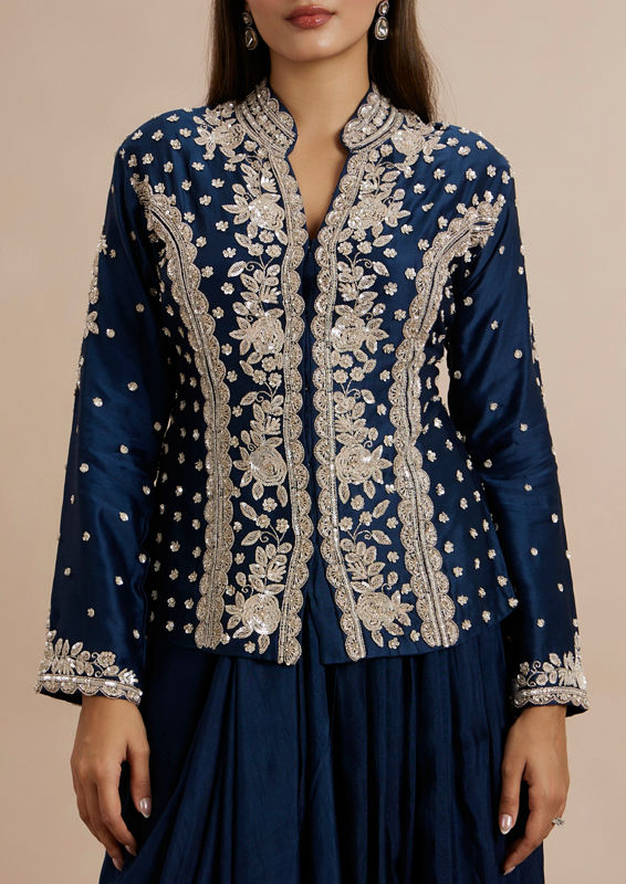 Twamev Women Indigo Blue Elegance Indo Western