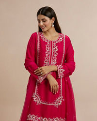 Twamev Women Resplendent Rani Pink Stitched Suit