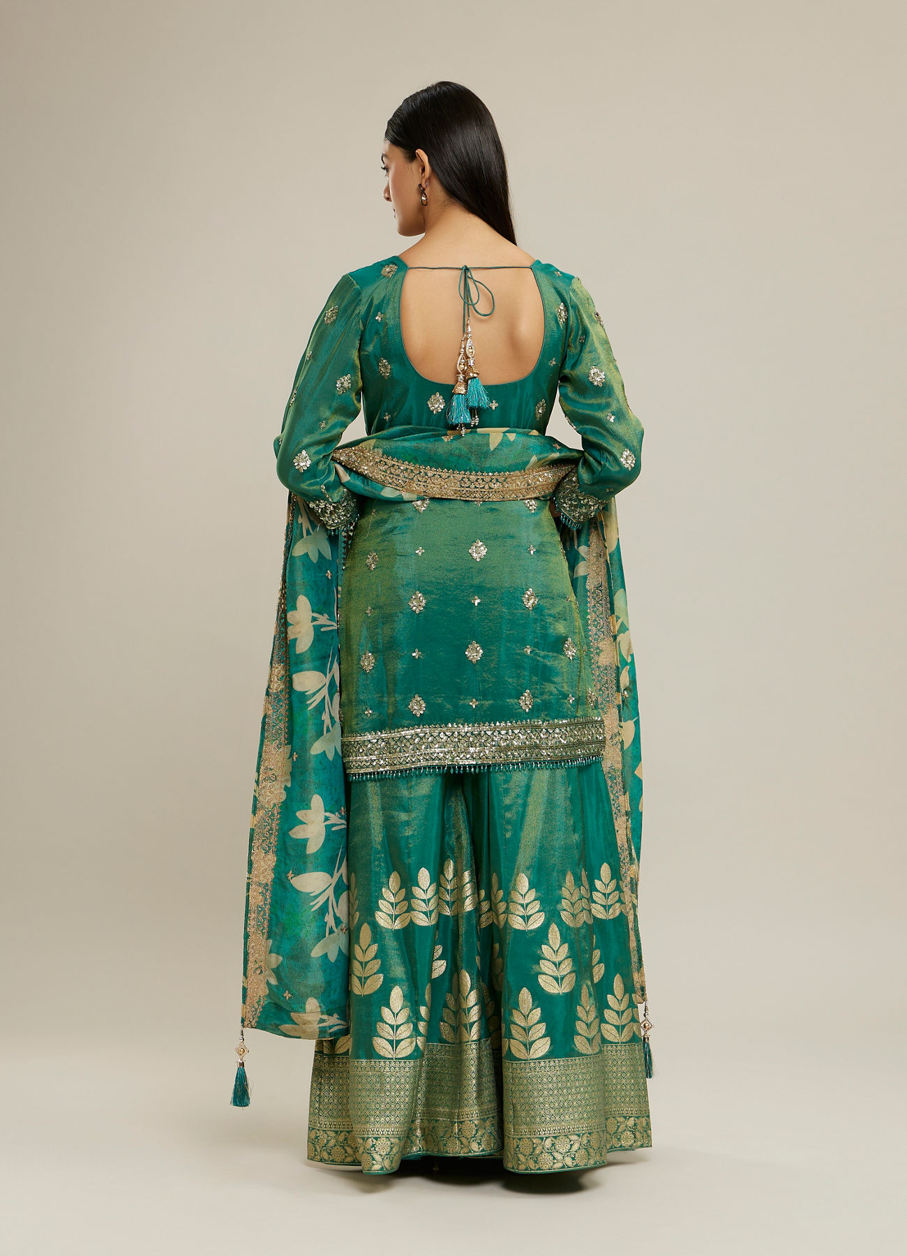 Twamev Women Emerald Elegance Stitched Suit