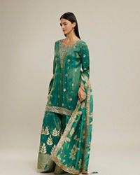 Twamev Women Emerald Elegance Stitched Suit