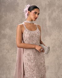 Twamev Women Lilac Dream Chinon Stitched Suit