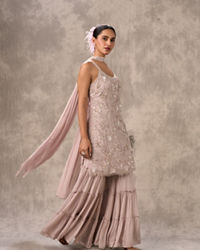 Twamev Women Lilac Dream Chinon Stitched Suit