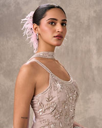 Twamev Women Lilac Dream Chinon Stitched Suit