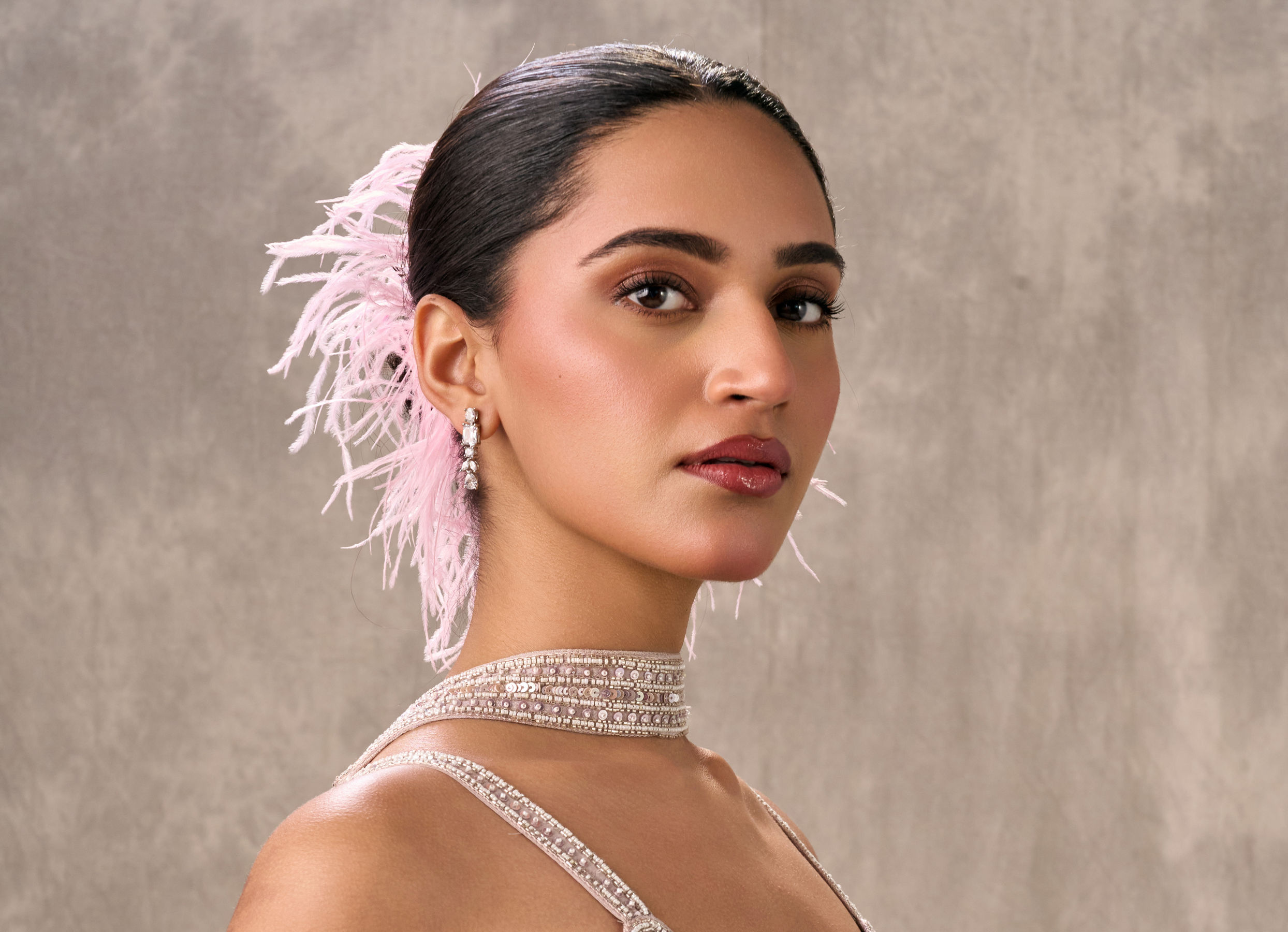 Twamev Women Lilac Dream Chinon Stitched Suit