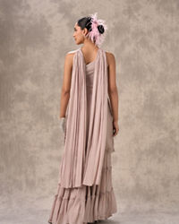 Twamev Women Lilac Dream Chinon Stitched Suit