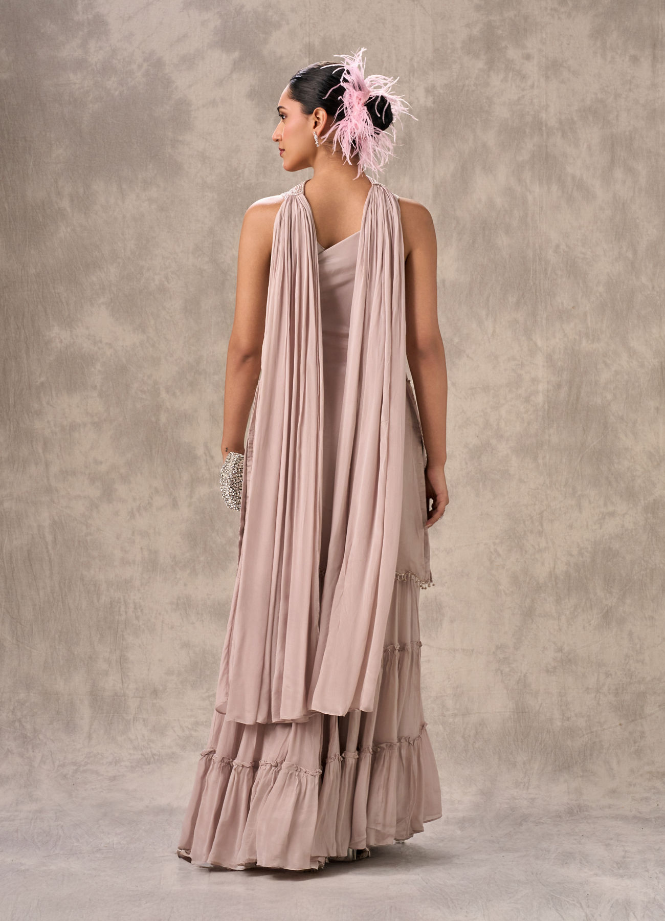 Twamev Women Lilac Dream Chinon Stitched Suit