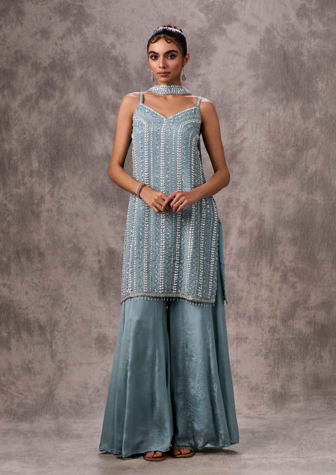 Twamev Women Emerald Enchantment Stitched Suit