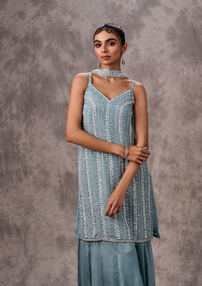 Twamev Women Emerald Enchantment Stitched Suit