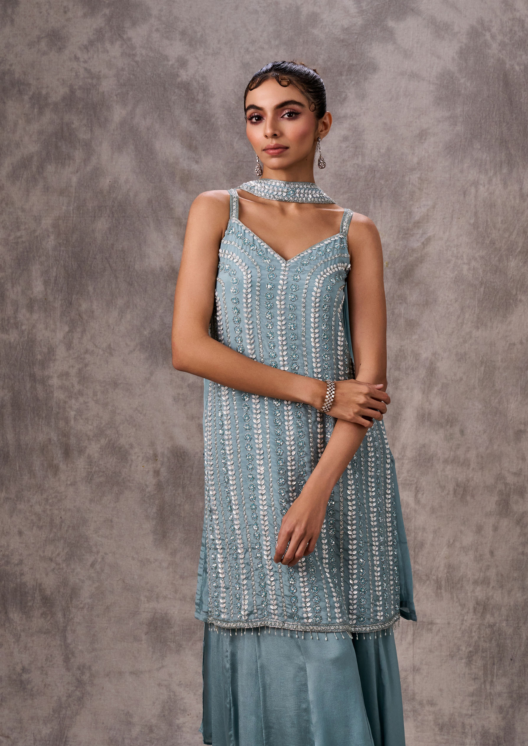 Twamev Women Emerald Enchantment Stitched Suit